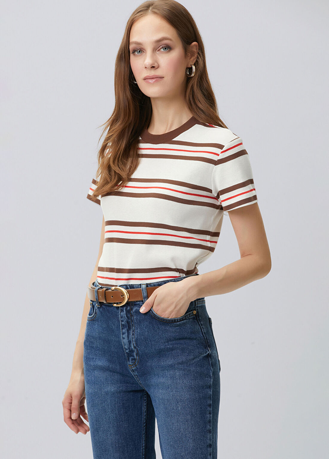 Network Çok Renkli Çizgili T-shirt görsel 4