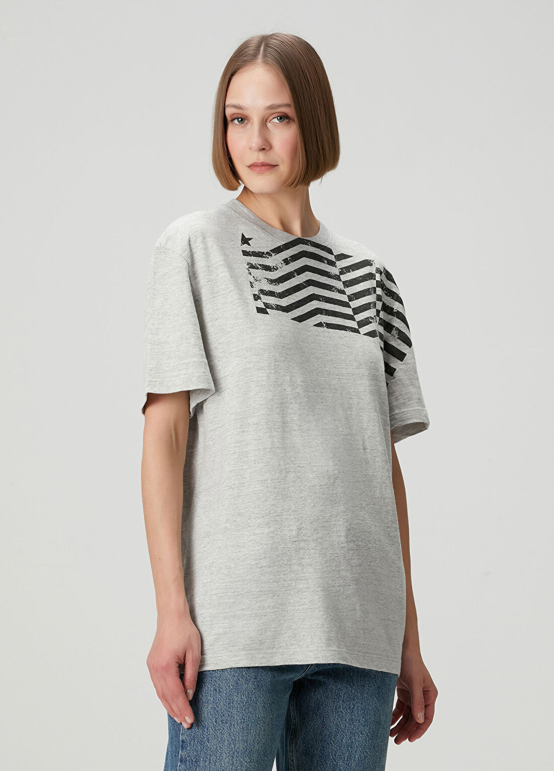 Golden Goose Gri Baskılı T-shirt görsel 3