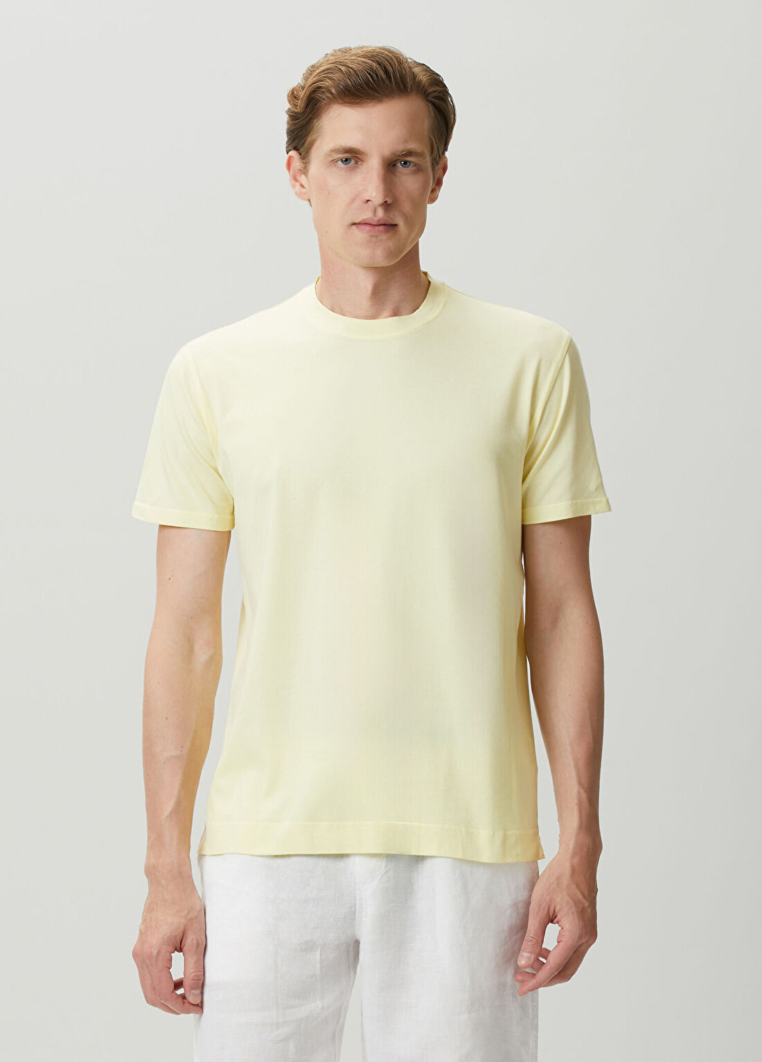 Fedeli Sarı Basic T-shirt