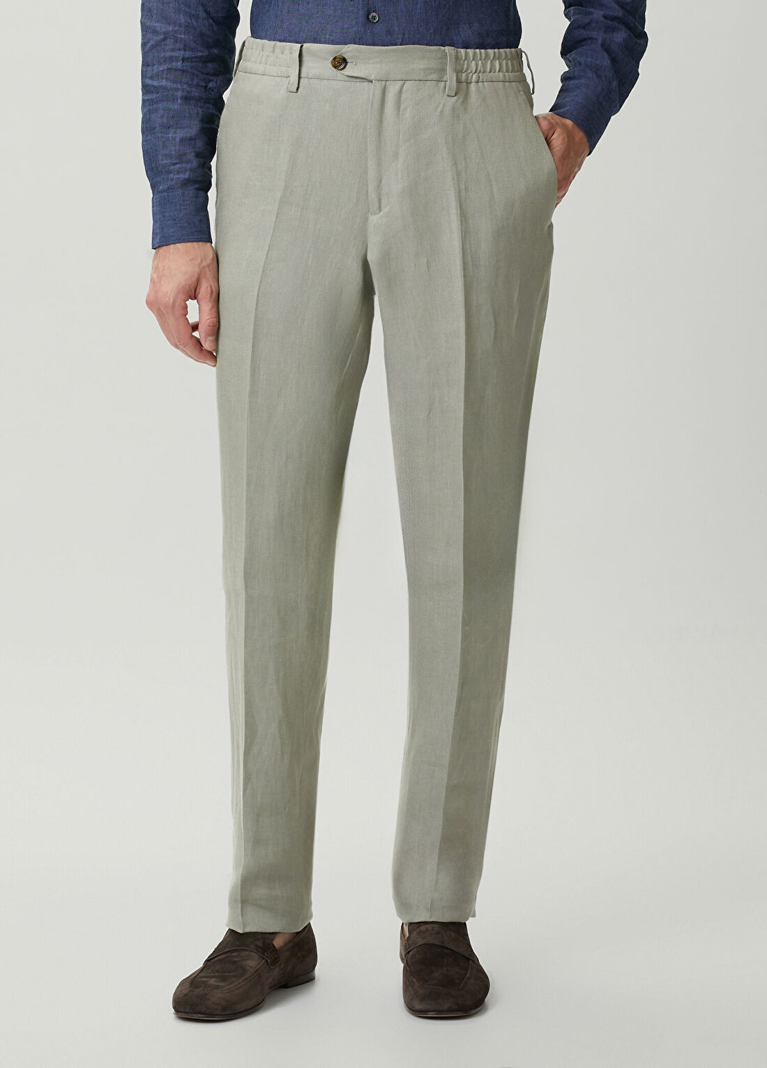 Lardini Yeşil Keten Pantolon görsel 2