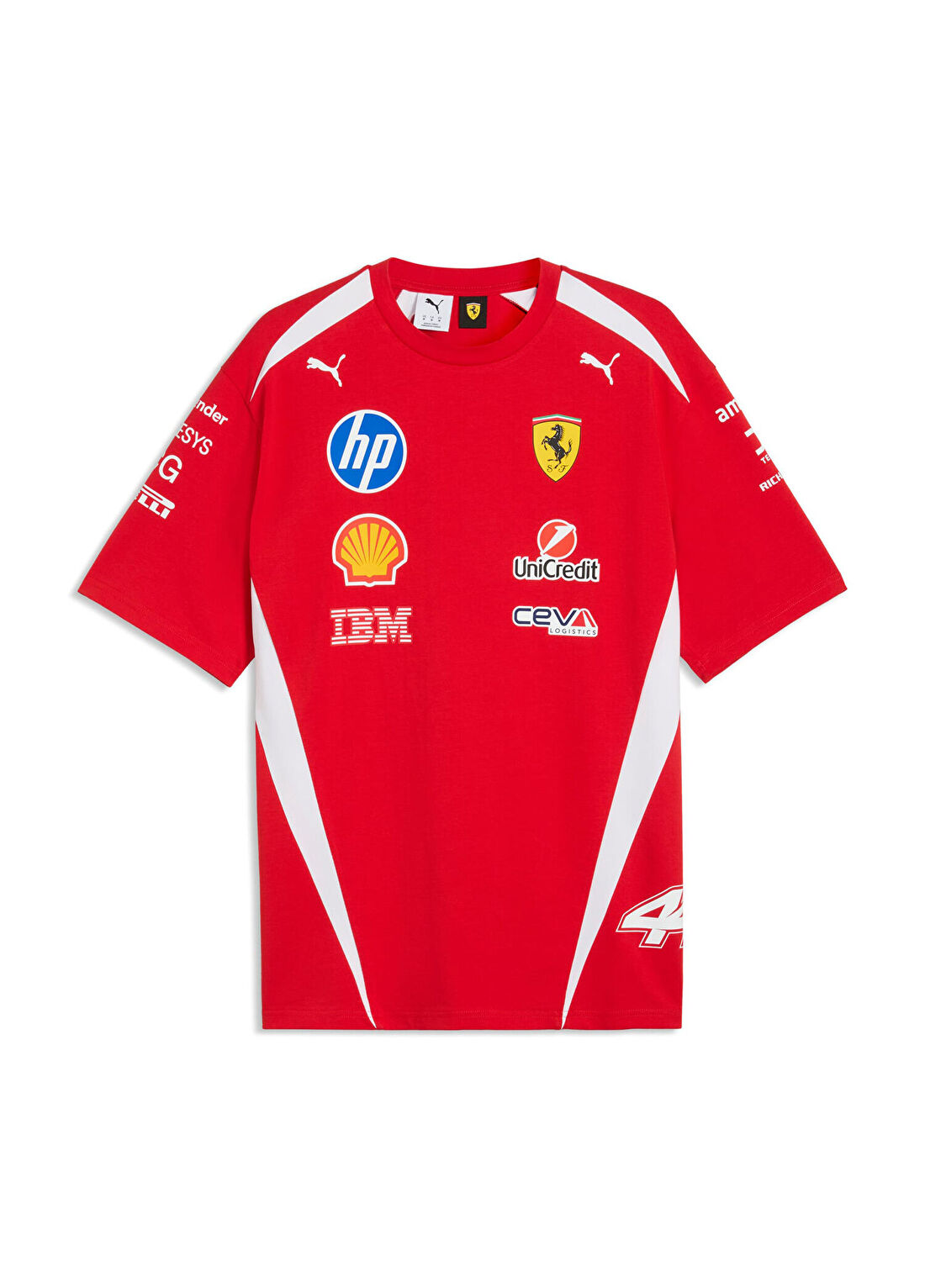 Puma Scuderia Ferrari Hp Drivers Puma Red Lh Kısa Kollu Unisex T-Shirt