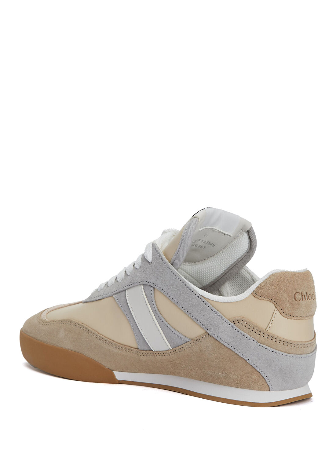 Chloe Kick Gri Bej Kadın Deri Sneaker görsel 3