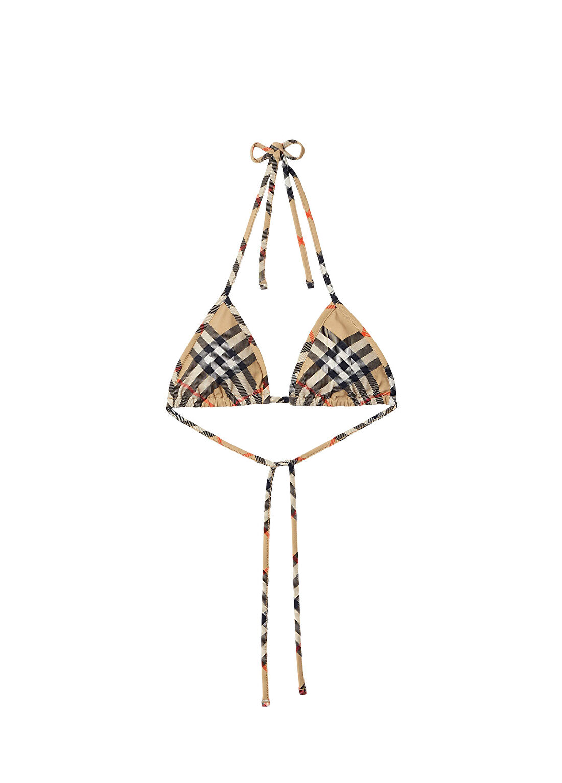 Burberry Check Desenli Bej Kadın Bikini Üstü