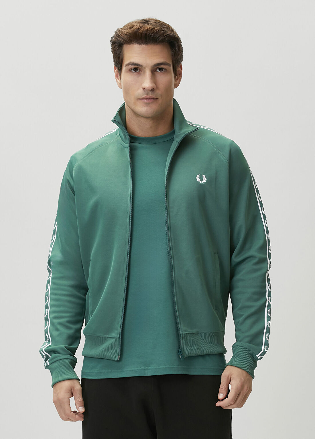Fred Perry Contrast Taped Yeşil Ceket