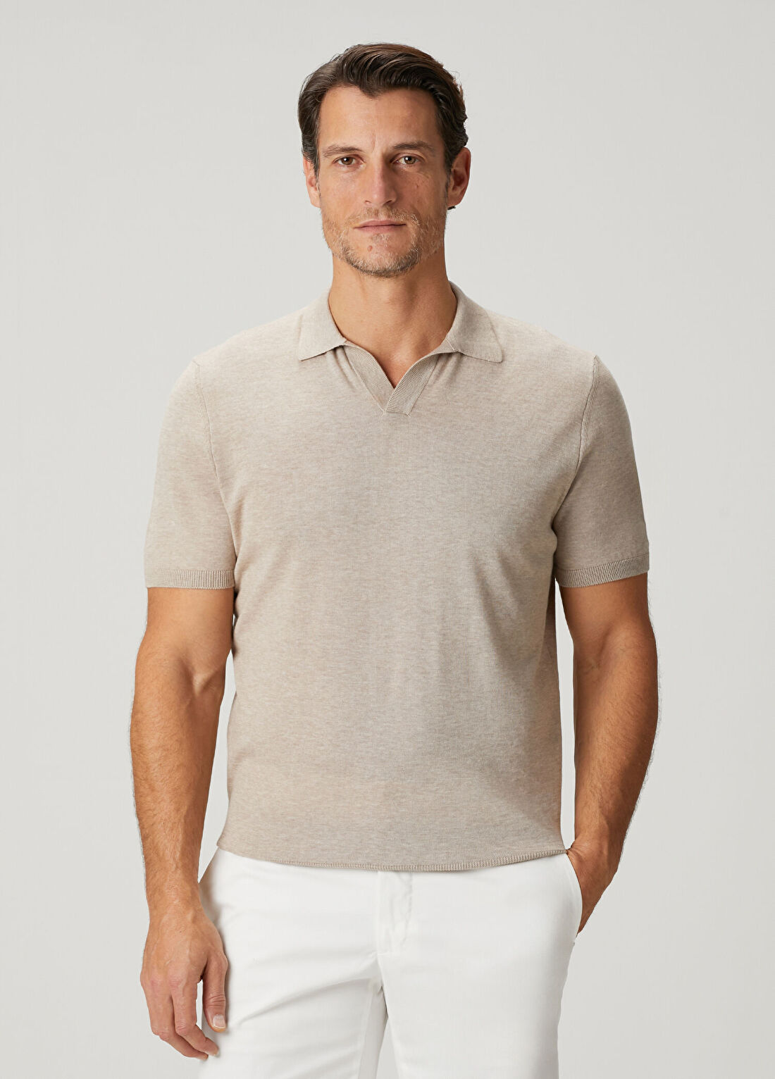 Rubinacci Bej Polo Yaka T-shirt