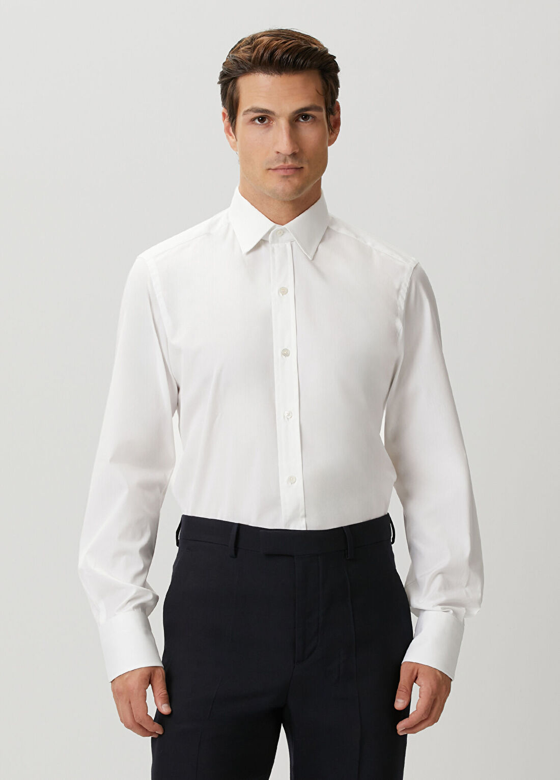 Tom Ford Slim Fit Beyaz Stretch Poplin Gömlek