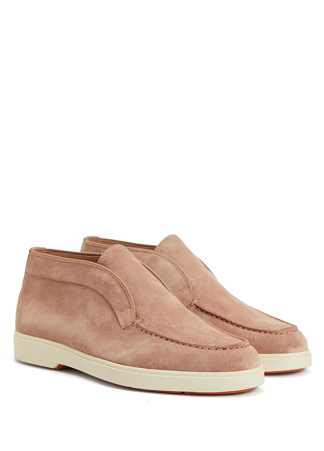 Santoni Andvari Açık Pembe Kadın Süet Loafer görsel 2