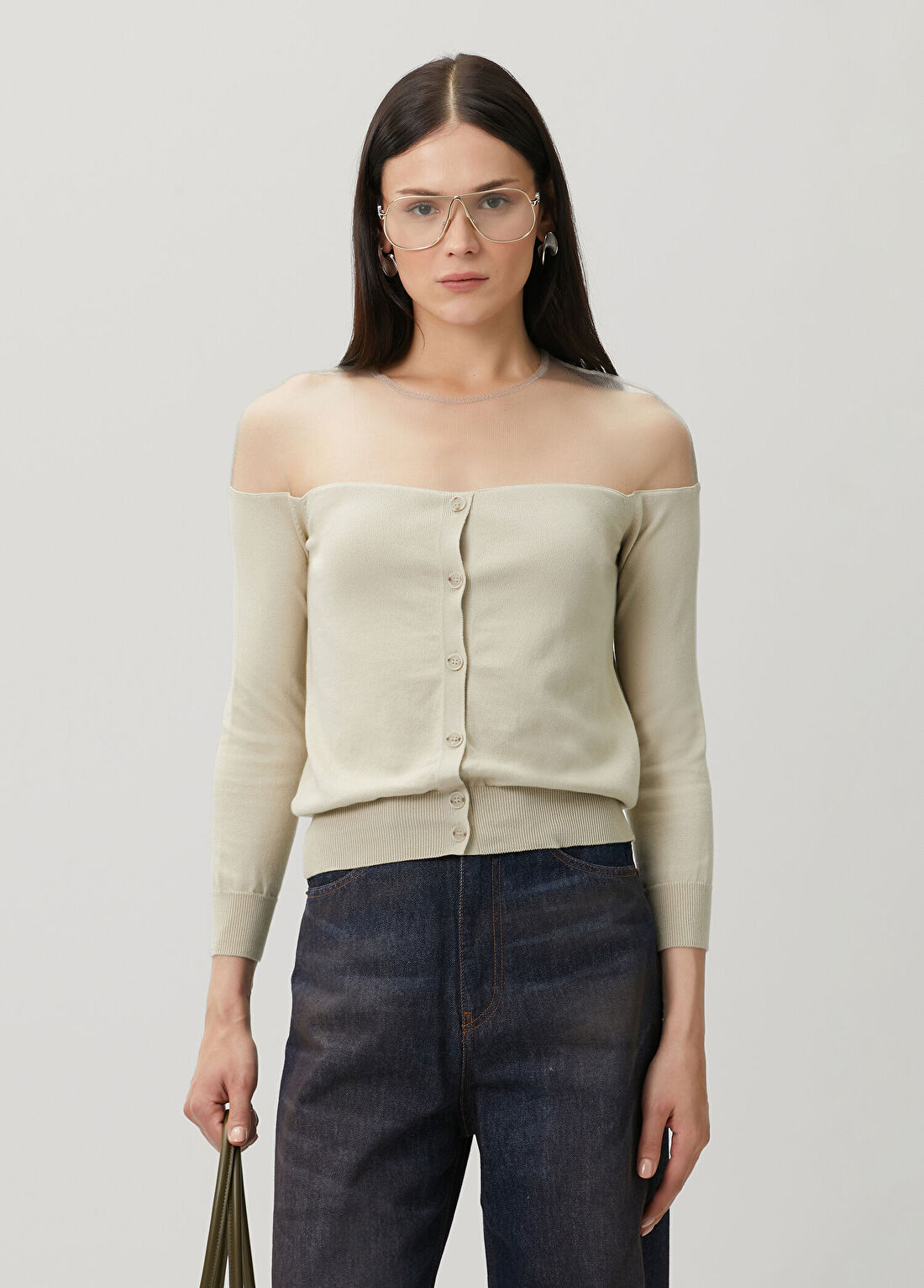 MM6 Maison Margiela Bej Transparan Hırka