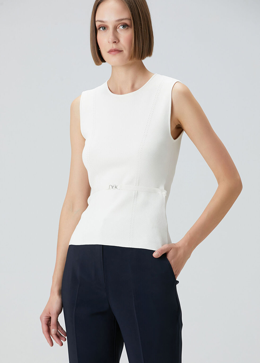 Beymen Collection Beyaz Kemer Detaylı Atlet görsel 4