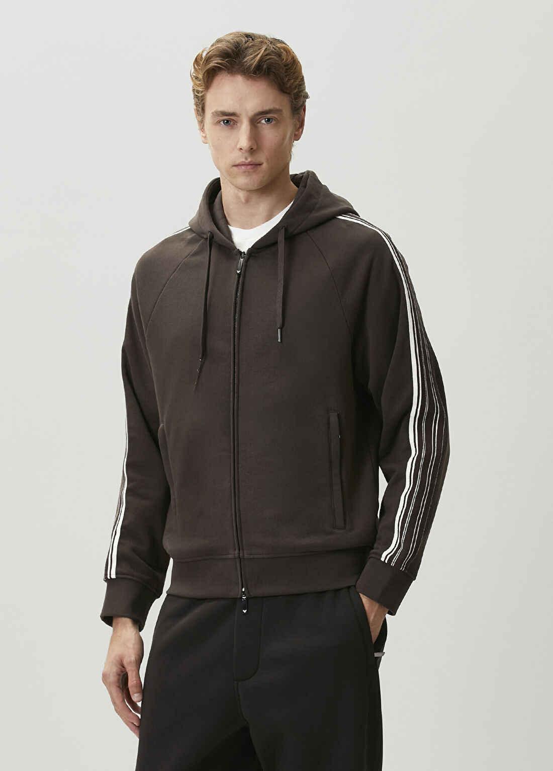 Emporio Armani Kahverengi Kapüşonlu Sweatshirt