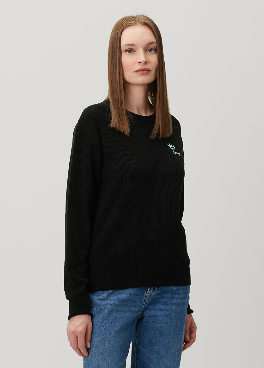 Kenzo Tulip Siyah Bukle Örgü Triko Hırka