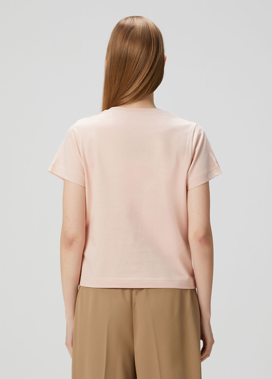 Moncler Pembe Logo Nakışlı T-shirt görsel 4