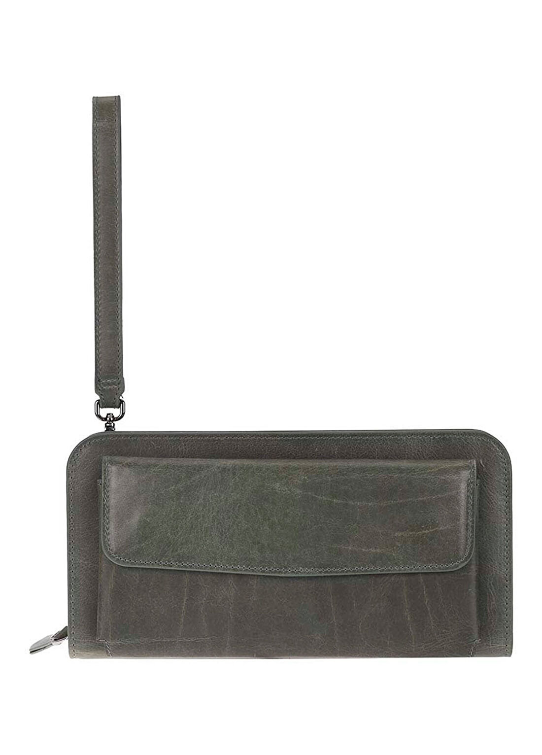 Bloominbag Faron Forest Green Yeşil Deri Telefon Bölmeli Unisex Clutch El Çantası görsel 4