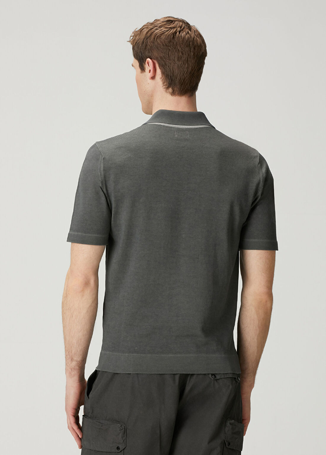 C.P. Company Antrasit Polo Yaka T-shirt görsel 4