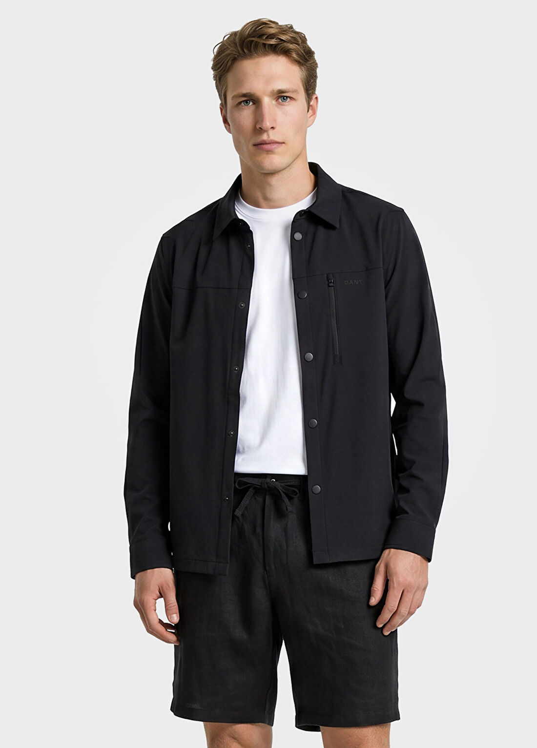 Gant Siyah Gömlek Yaka Relaxed Fit Erkek Ceket