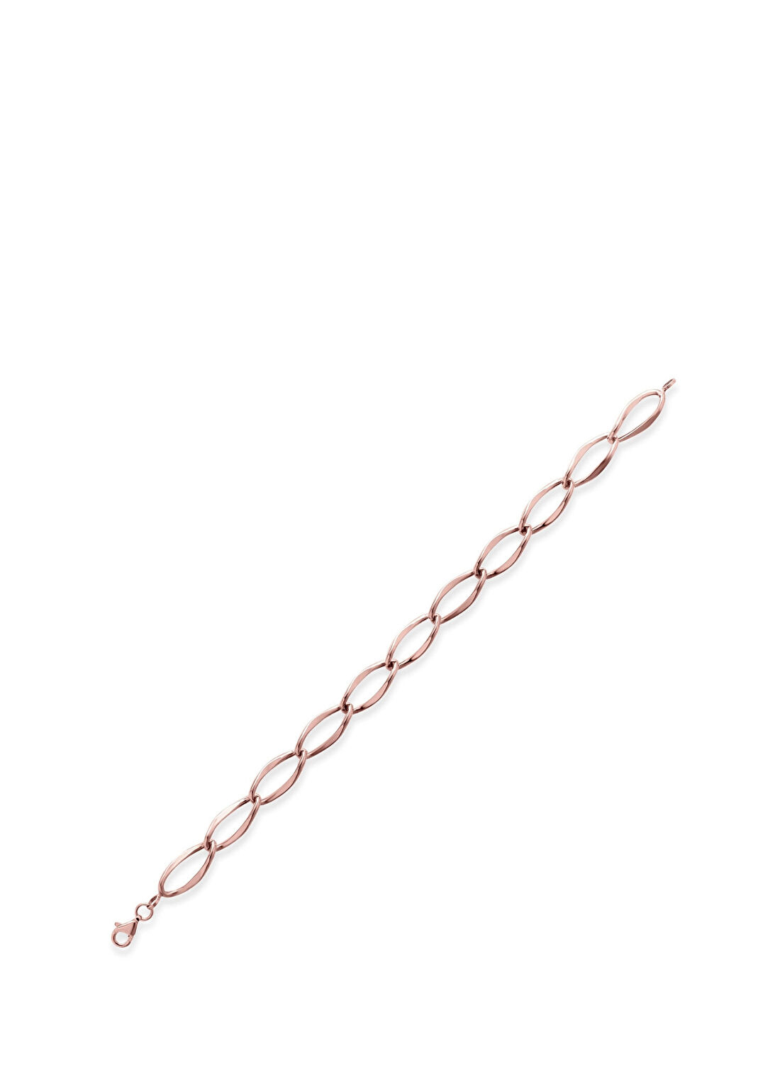 Safir Mücevher 14 Ayar Rose Gold Oval Kadın Bileklik