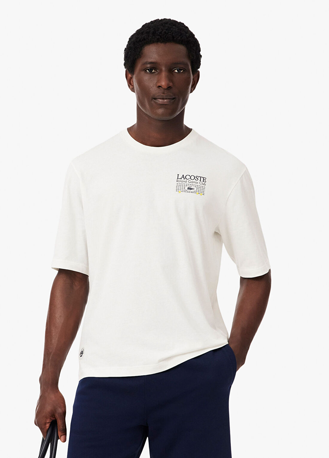 Lacoste Beyaz Relaxed Fit Baskılı Kısa Kollu Erkek T-Shirt