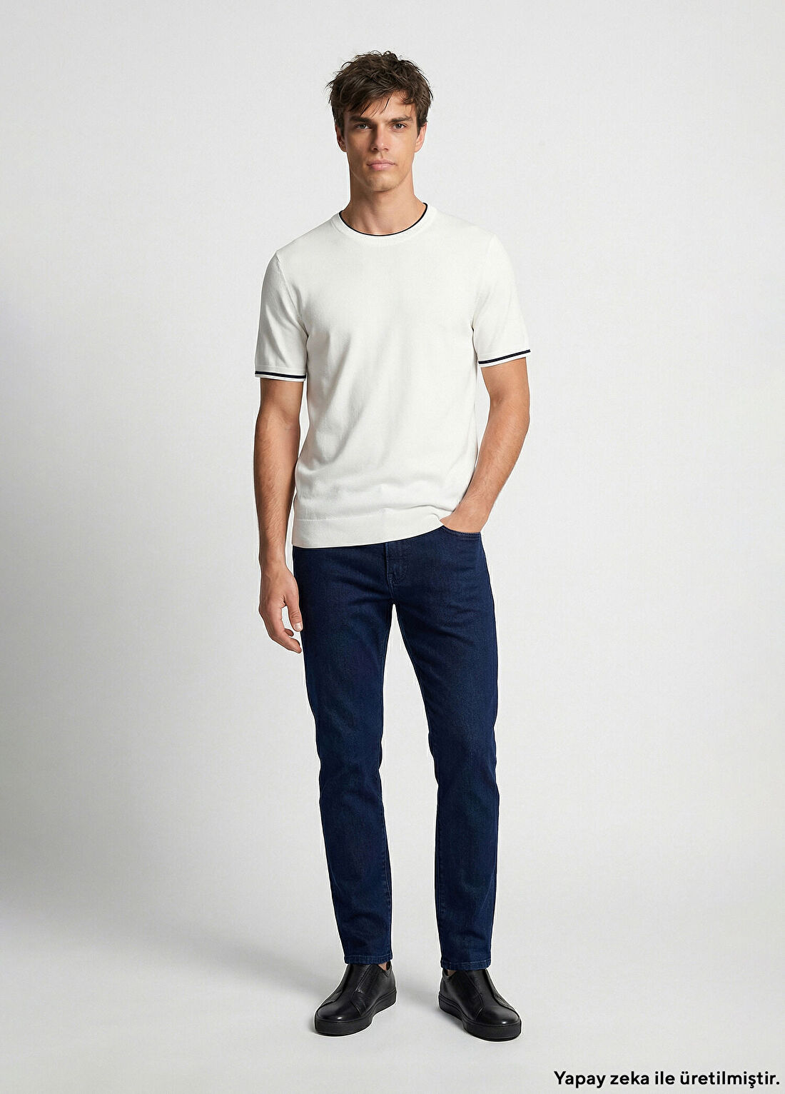 Network Lacivert Cashmere Touch Denim Pantolon