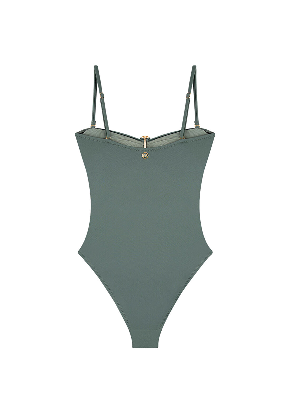 Bia Swimwear Gianna Dark Sage Yeşil Aksesuarlı Pencereli Kadın Mayo görsel 2