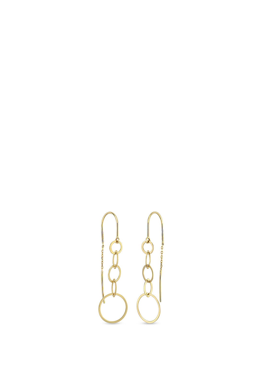 Orena Jewelry Circle Station 14 Ayar Altın Kadın Küpe