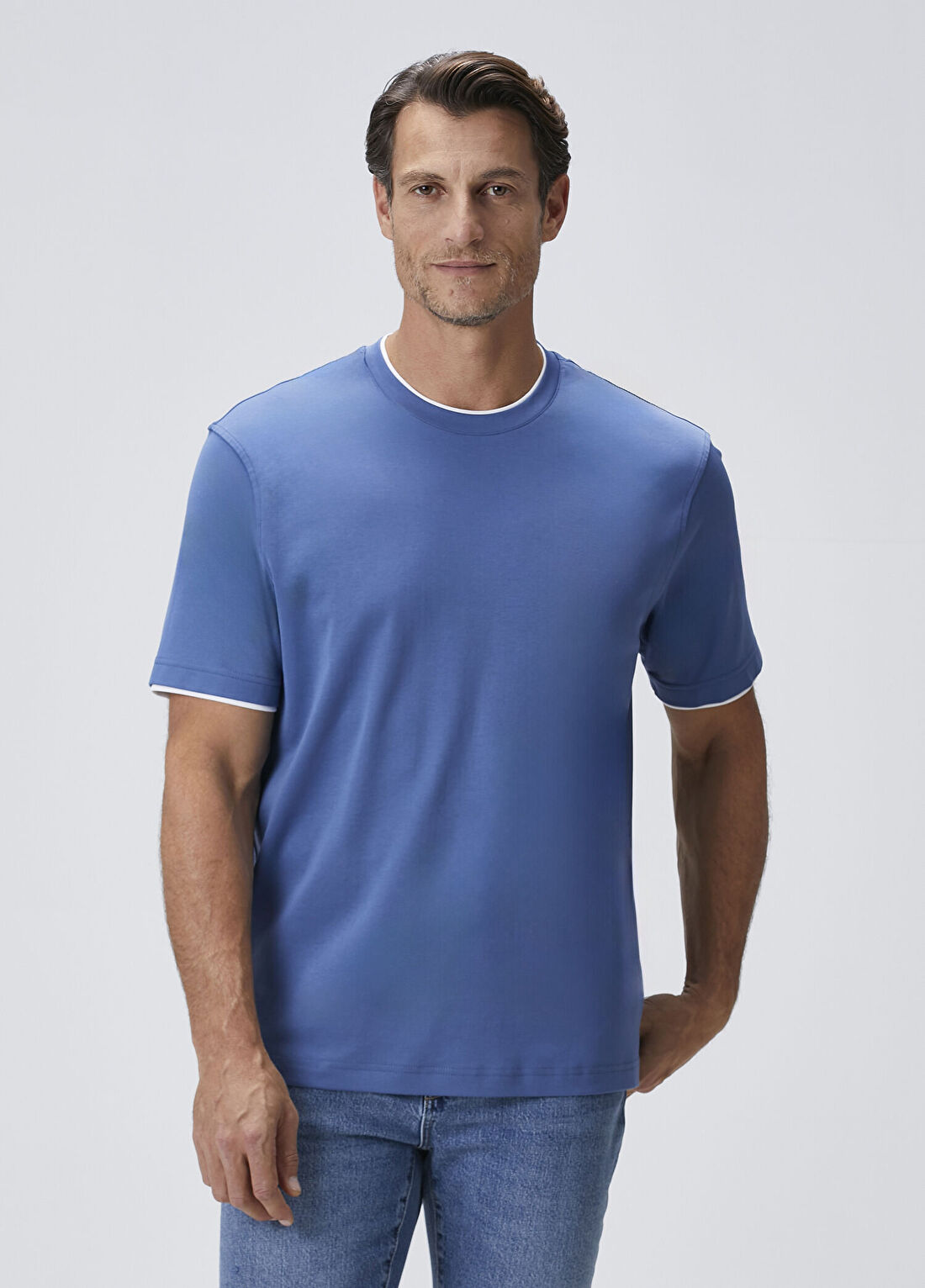 Beymen Collection Mavi Biye Detaylı T-shirt