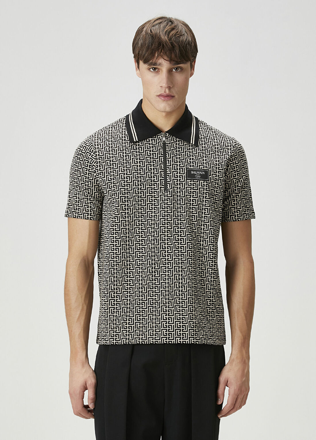 Balmain Siyah Beyaz Polo T-shirt