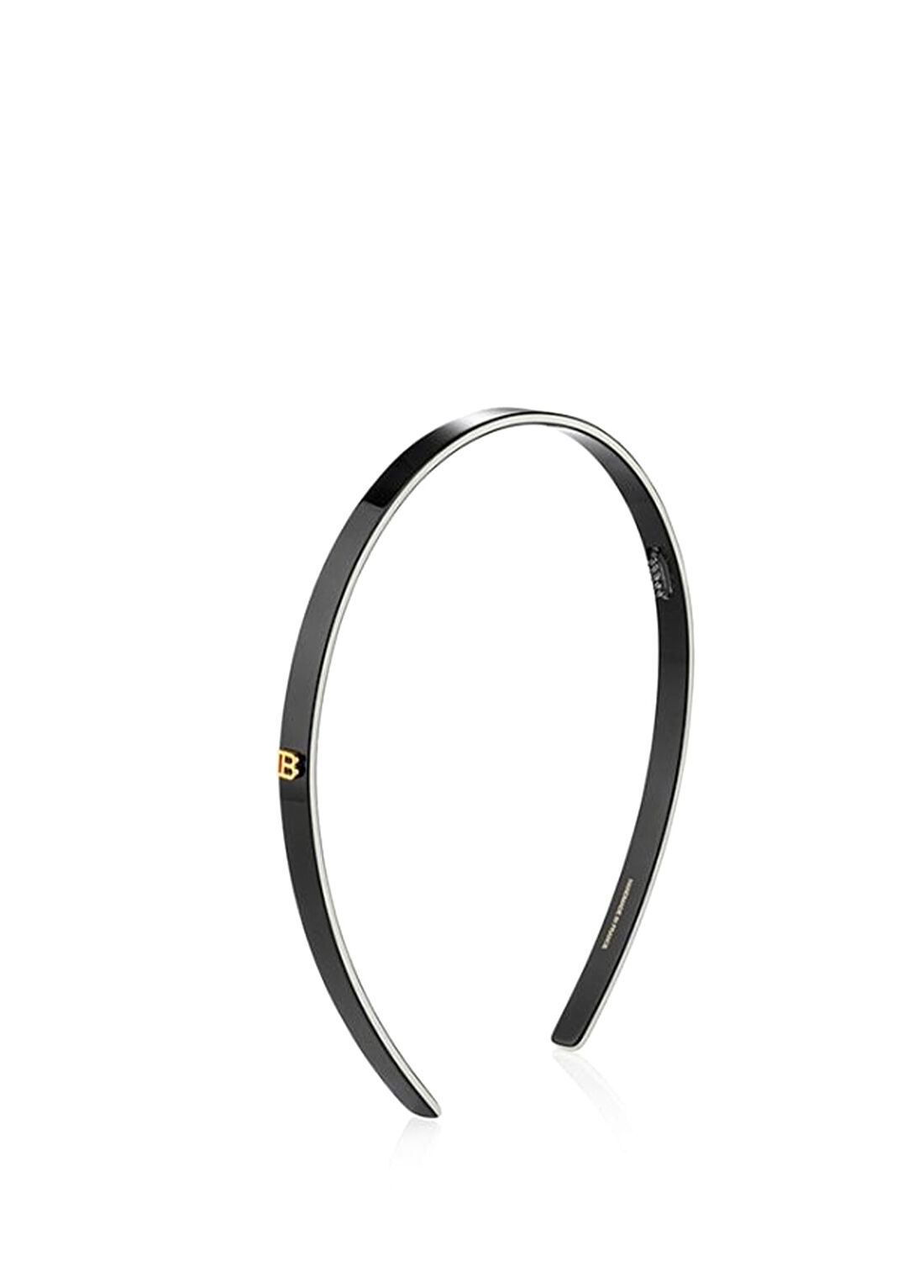 Balmain Cellulose Acetate Headband Siyah Küçük Boy Kadın Taç