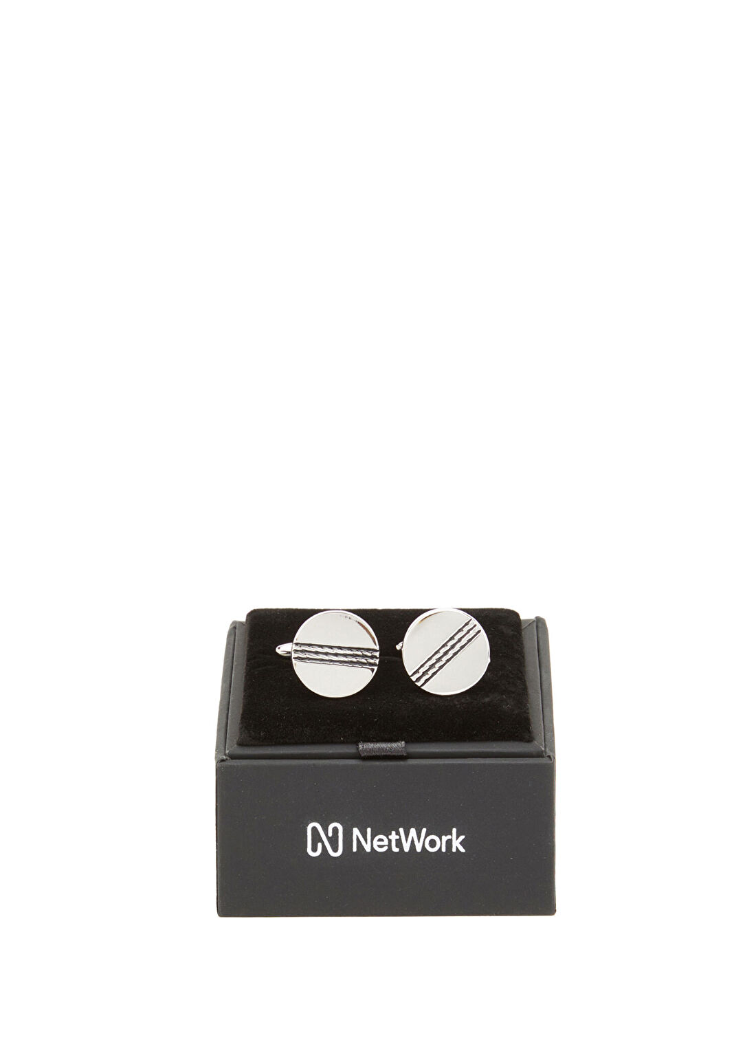 Network Silver Yuvarlak Kol Düğmesi