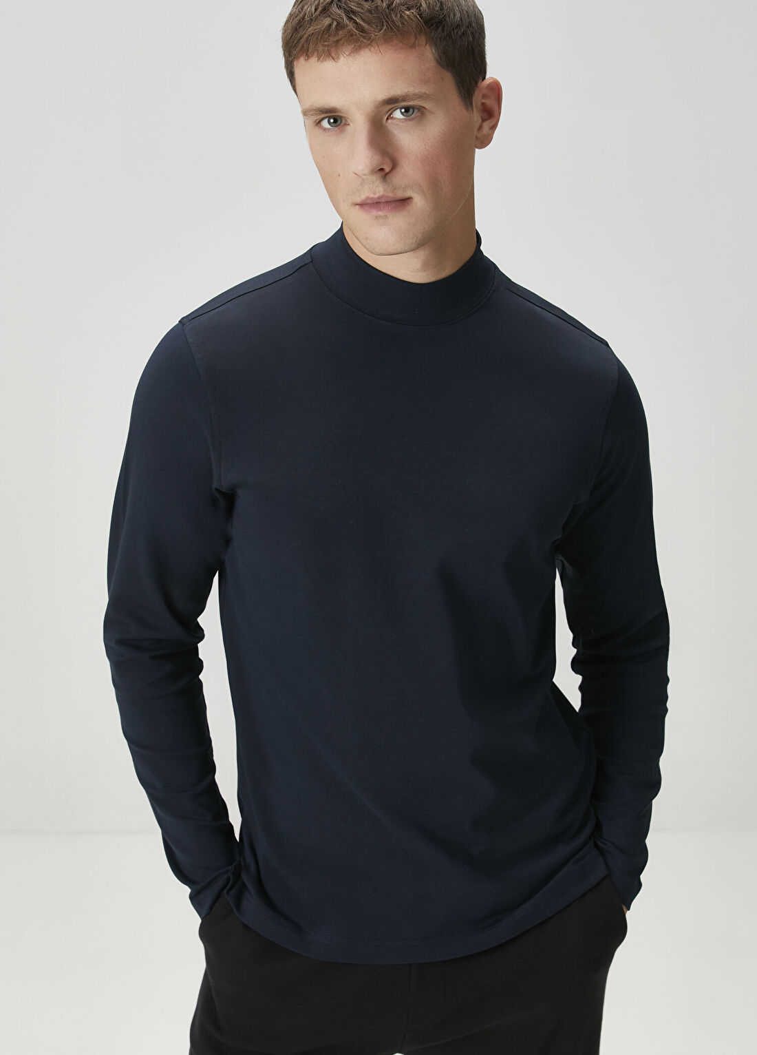 Beymen Collection Lacivert Uzun Kol T-shirt