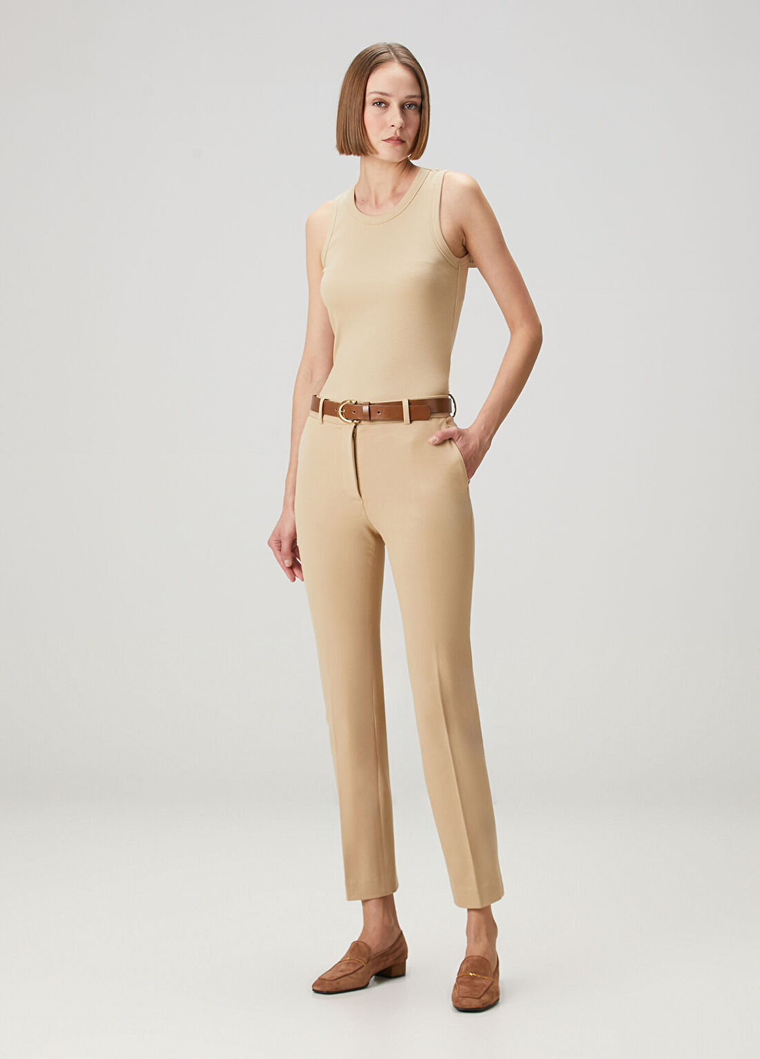 Joseph New Coleman Bej Gabardin Pantolon