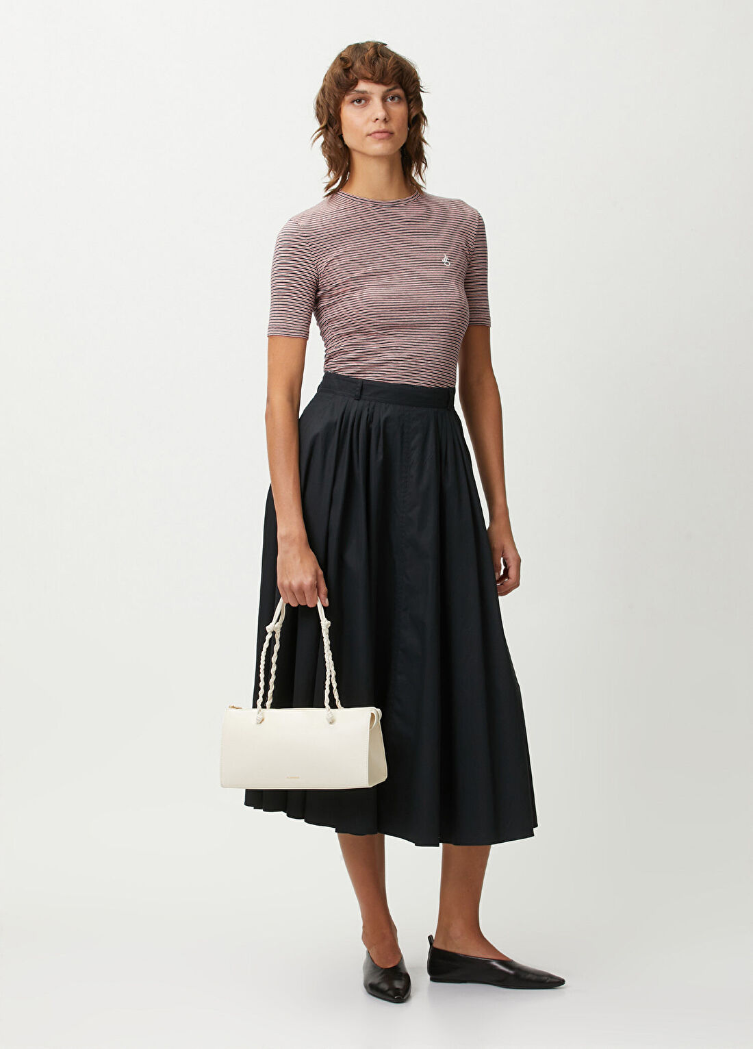 Jil Sander Tangle Kırık Beyaz Kadın Deri Çanta görsel 2