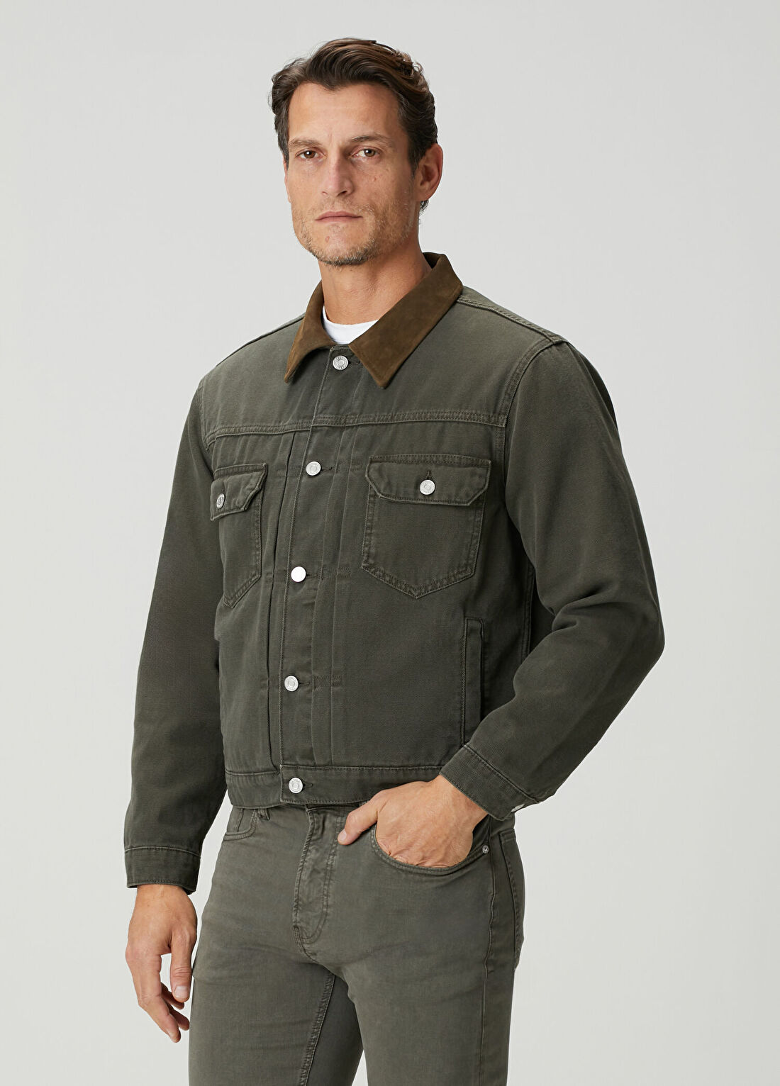 Frame Denim Açık Haki Denim Ceket görsel 3