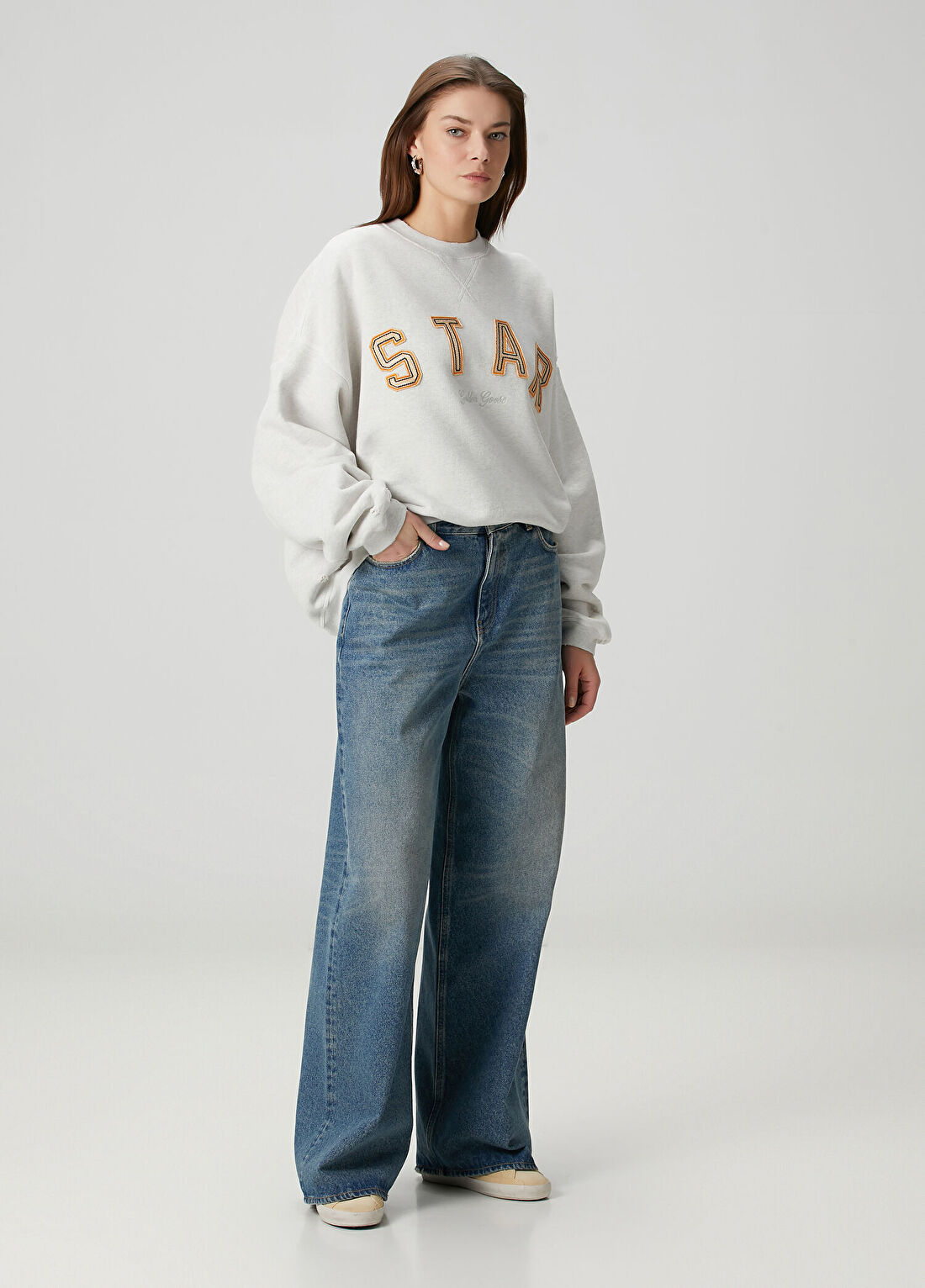 Golden Goose Star Gri Sweatshirt görsel 2
