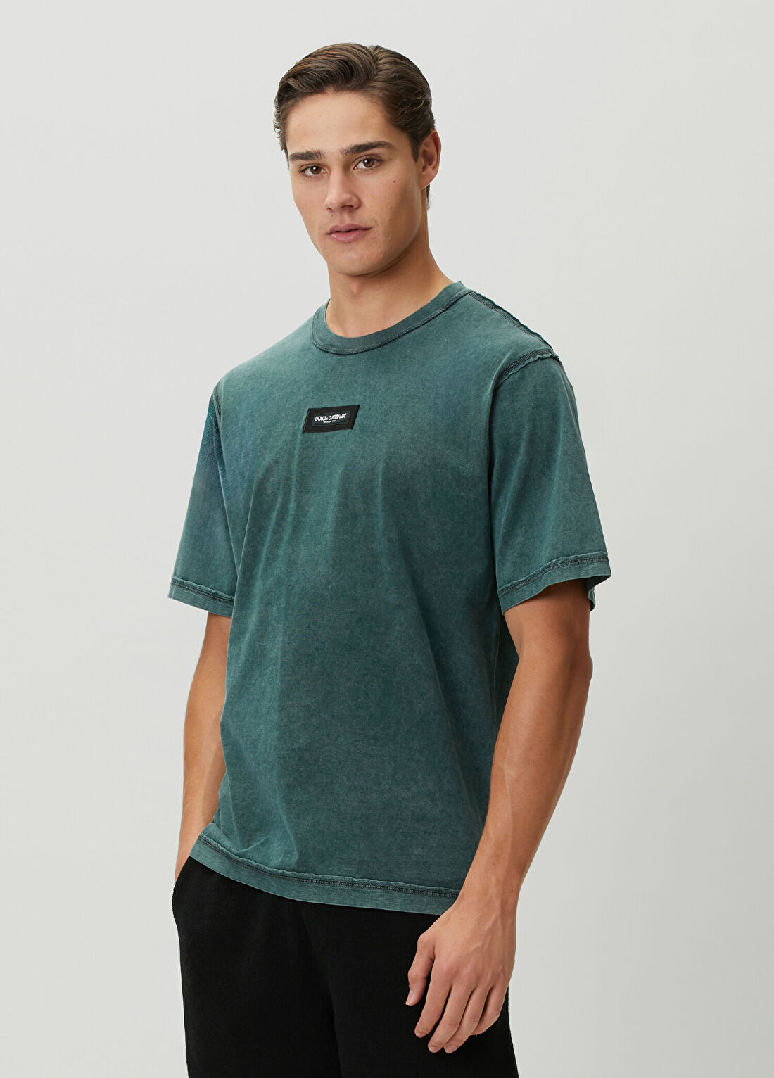 Dolce&Gabbana Yeşil Logo Detaylı T-shirt