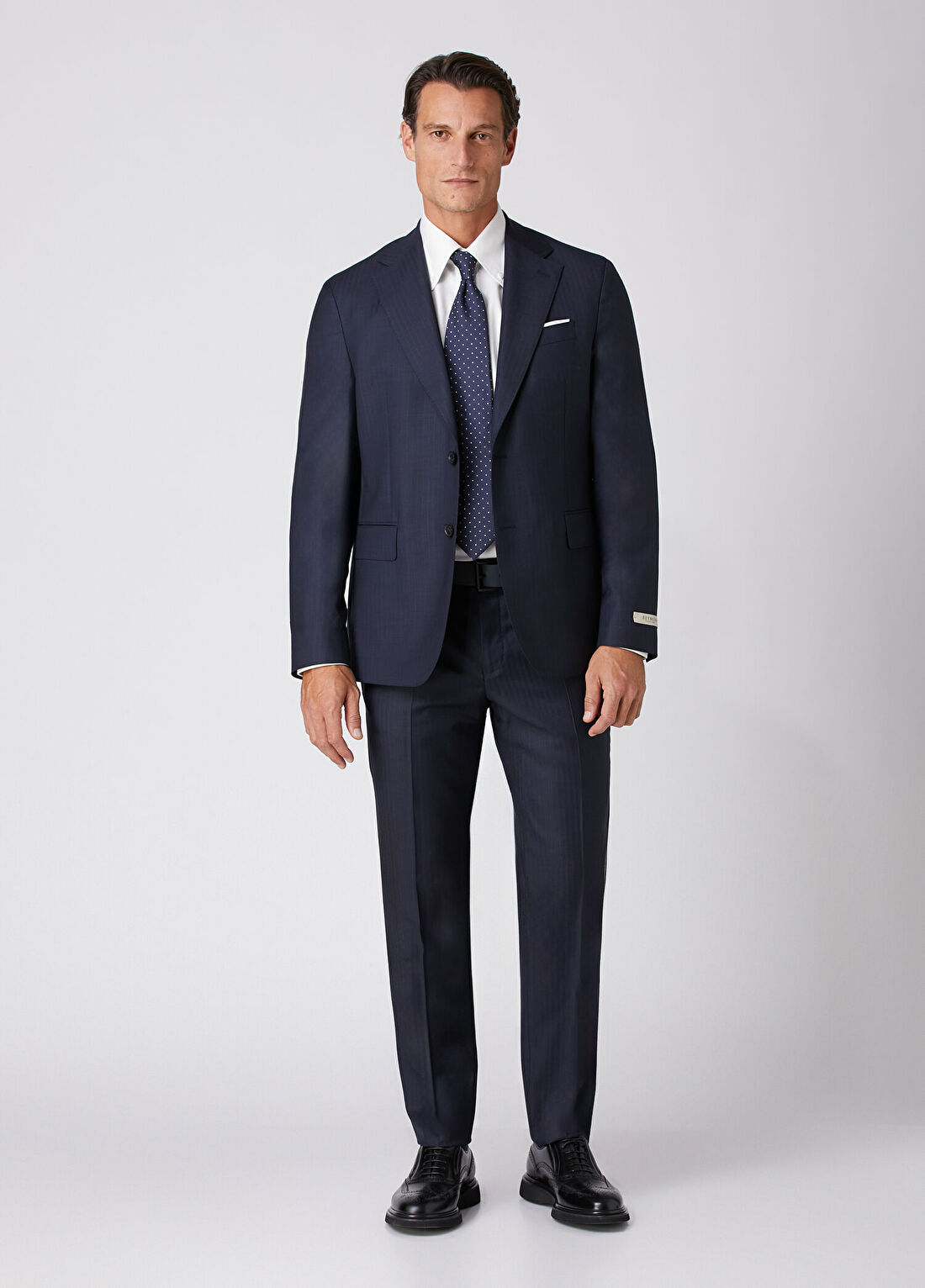 Beymen Collection Drop 7 Lacivert Çizgi Desenli Yün Takım Elbise