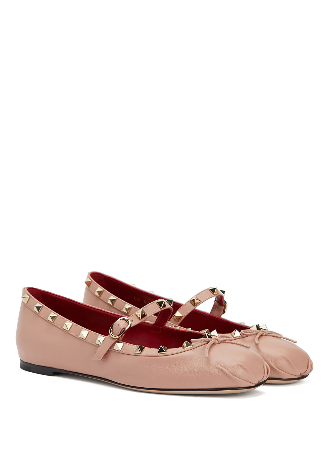 Valentino Garavani Rockstud Pembe Deri Babet görsel 2