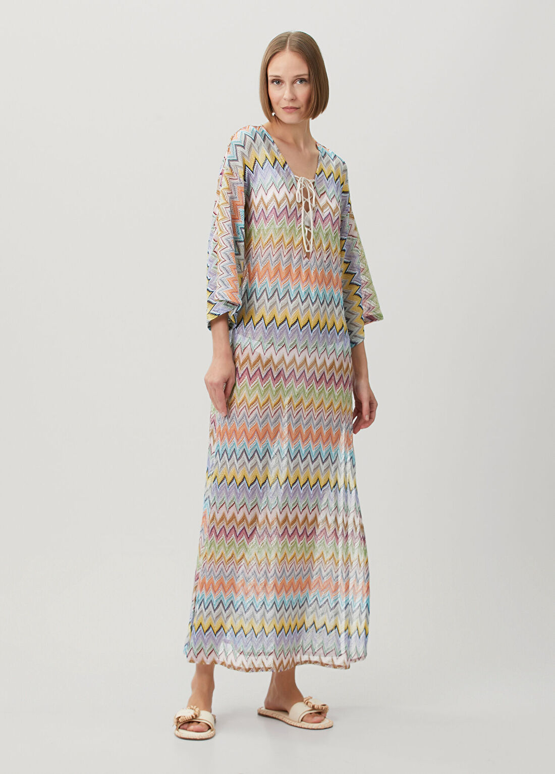 Missoni Çok Renkli Zikzak Desenli Plaj Elbisesi