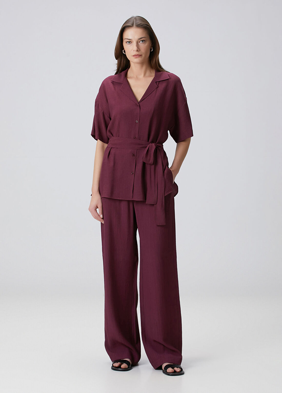 Beymen Collection Mürdüm Dokulu Gömlek görsel 2