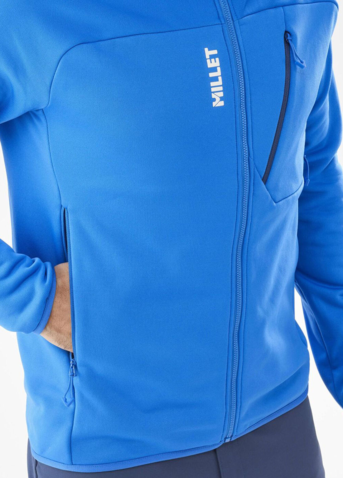 Millet Seneca FL HD Mavi Polar Kapüşonlu Erkek Spor Ceket MIV10336 görsel 4