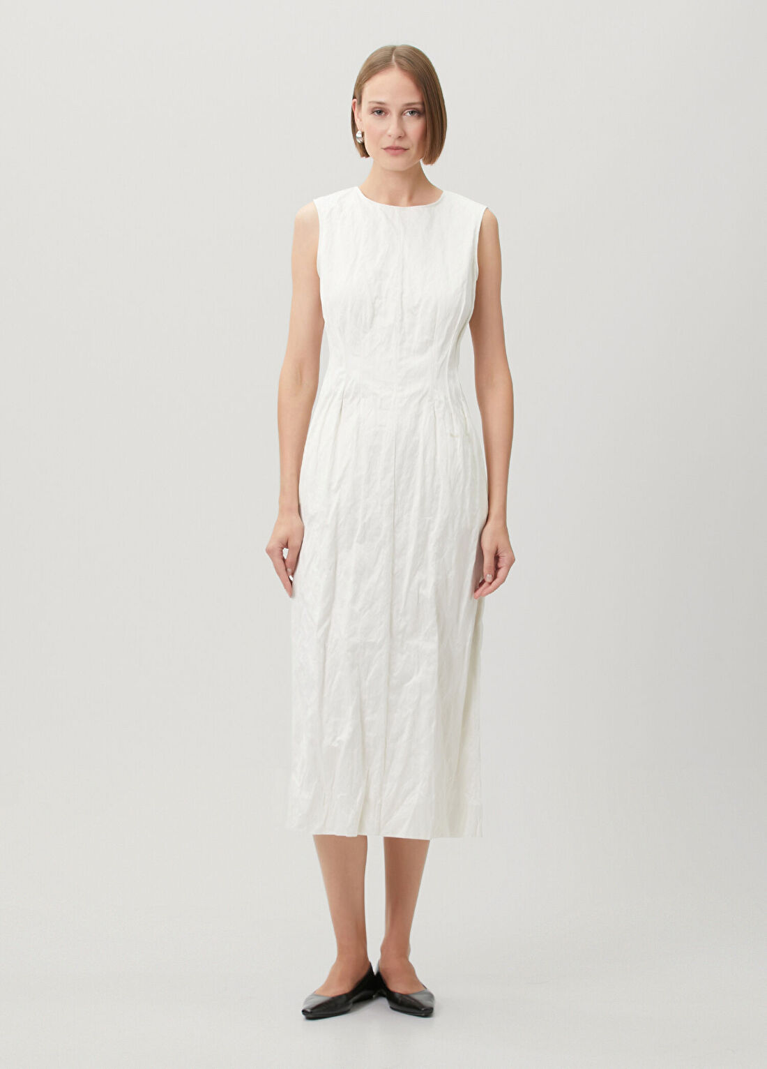 Nackiye Golightly Ekru Midi Elbise