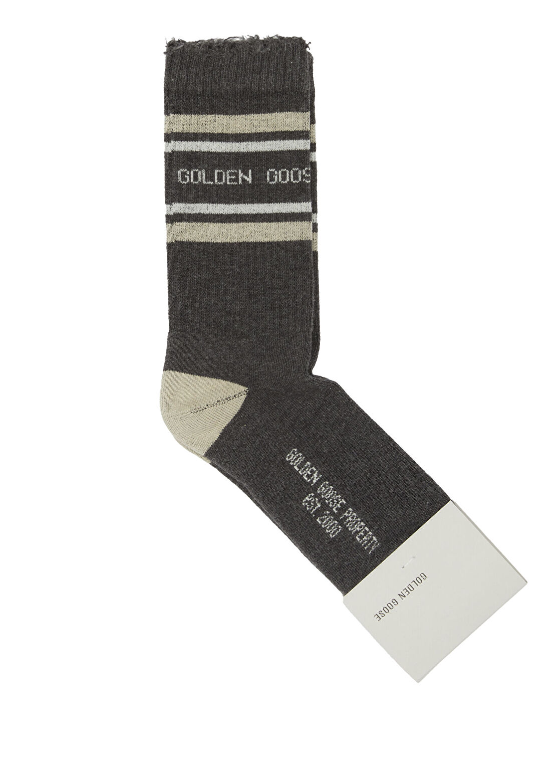Golden Goose Kahverengi Logo Jakarlı Erkek Çorap