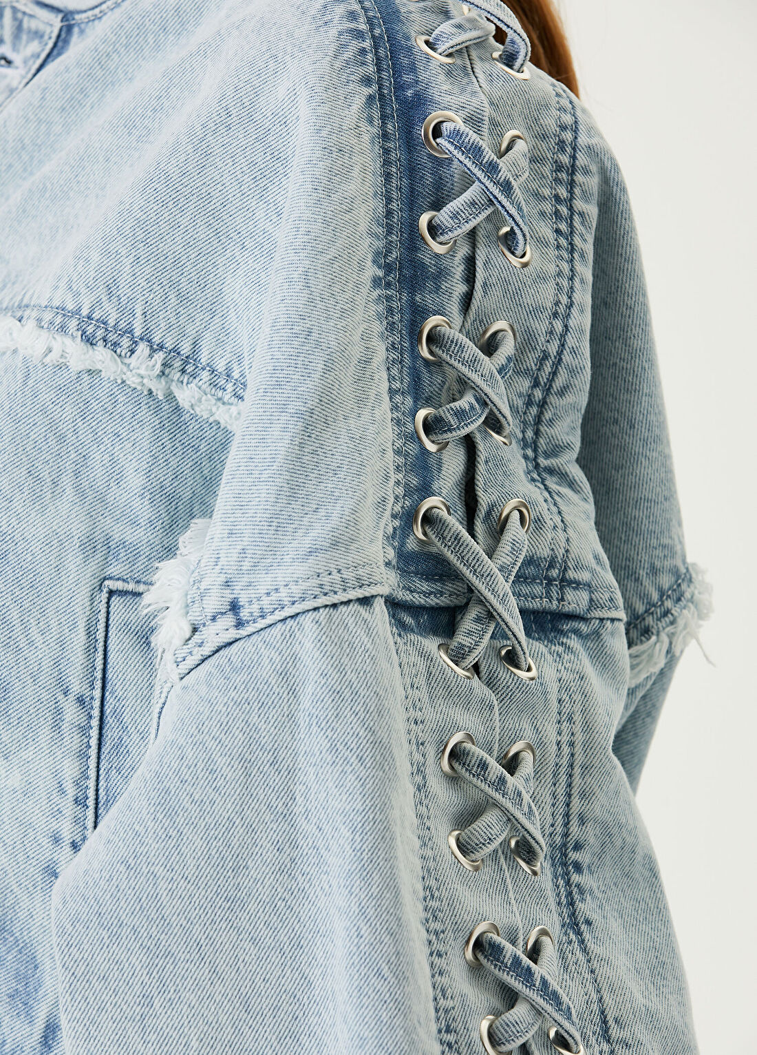 Lol Minka Mavi Denim Bomber Ceket görsel 4