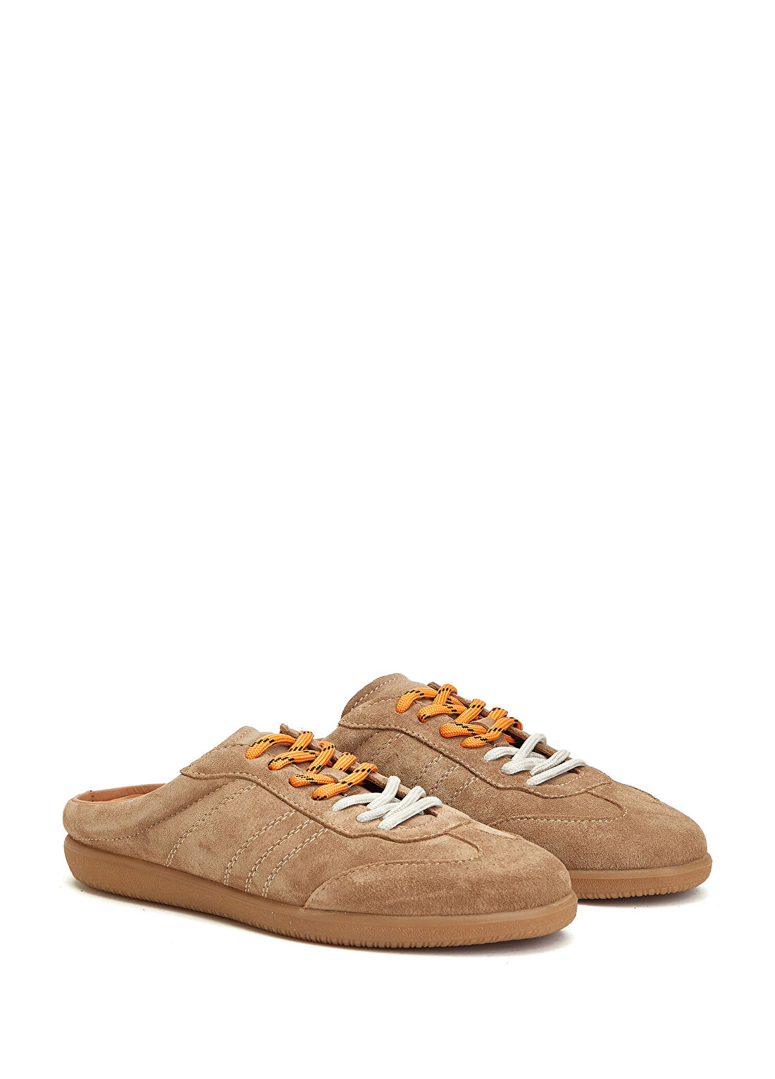 Divarese Bej Sneaker Görünümlü Kadın Deri Terlik