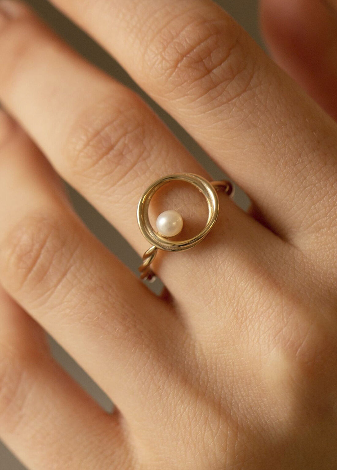 Safir Mücevher Deep Sea İnci Taşlı 14 Ayar Gold Kadın Altın Yüzük görsel 3