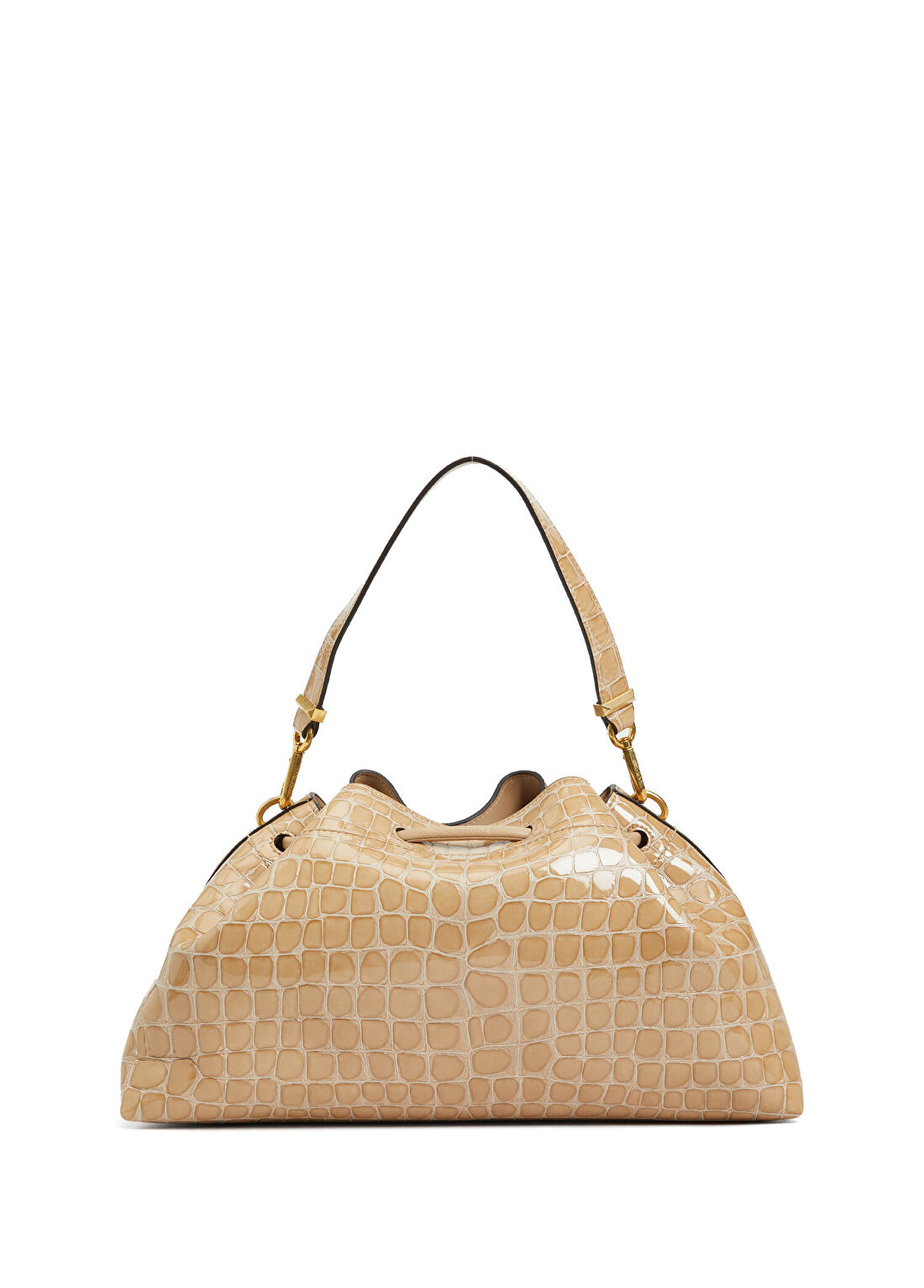 Jimmy Choo Bon Bon Bucket Gold Kadın Deri Çanta görsel 4