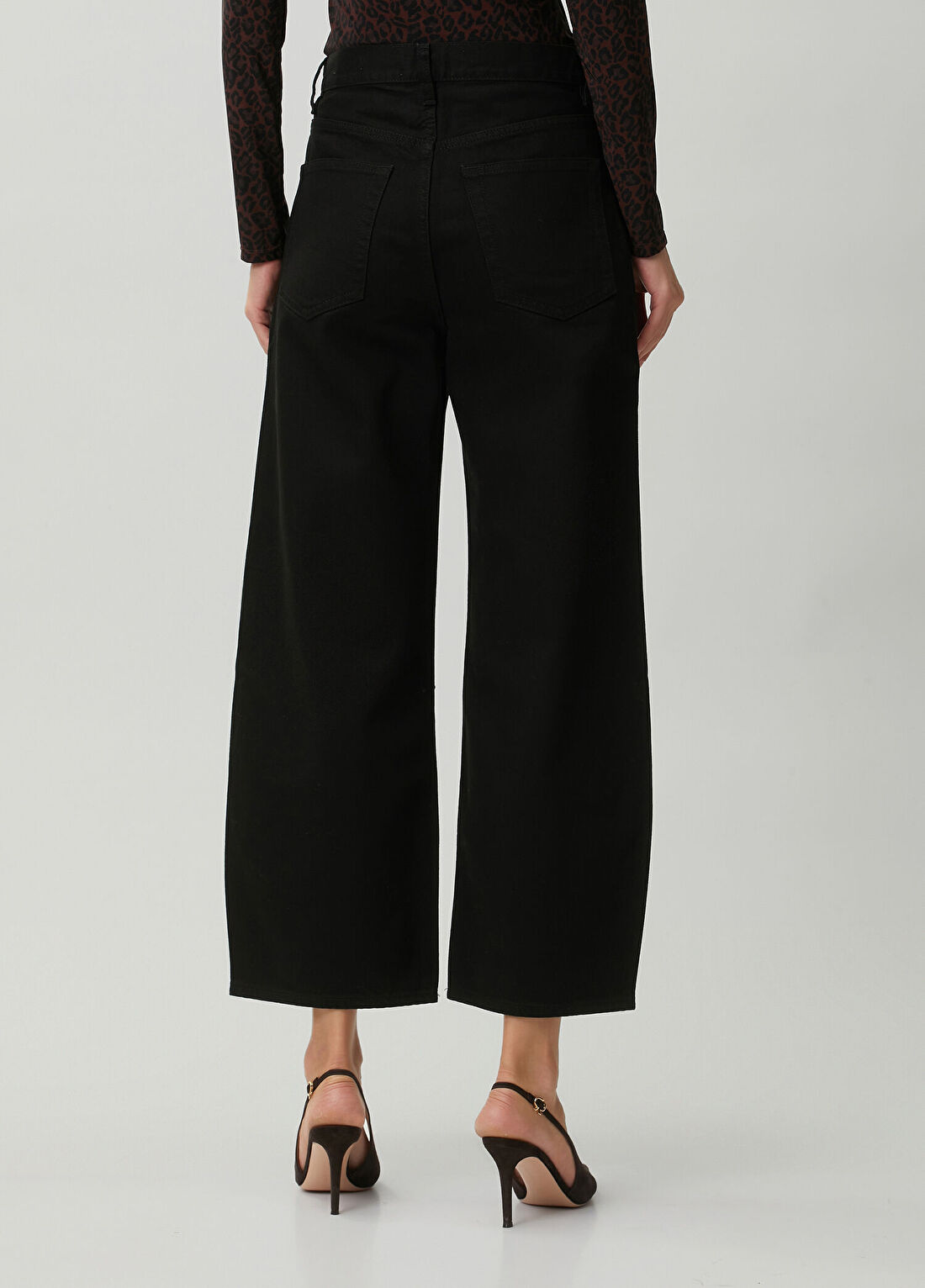 Frame Denim The Bow Crop Siyah Jean Pantolon görsel 4