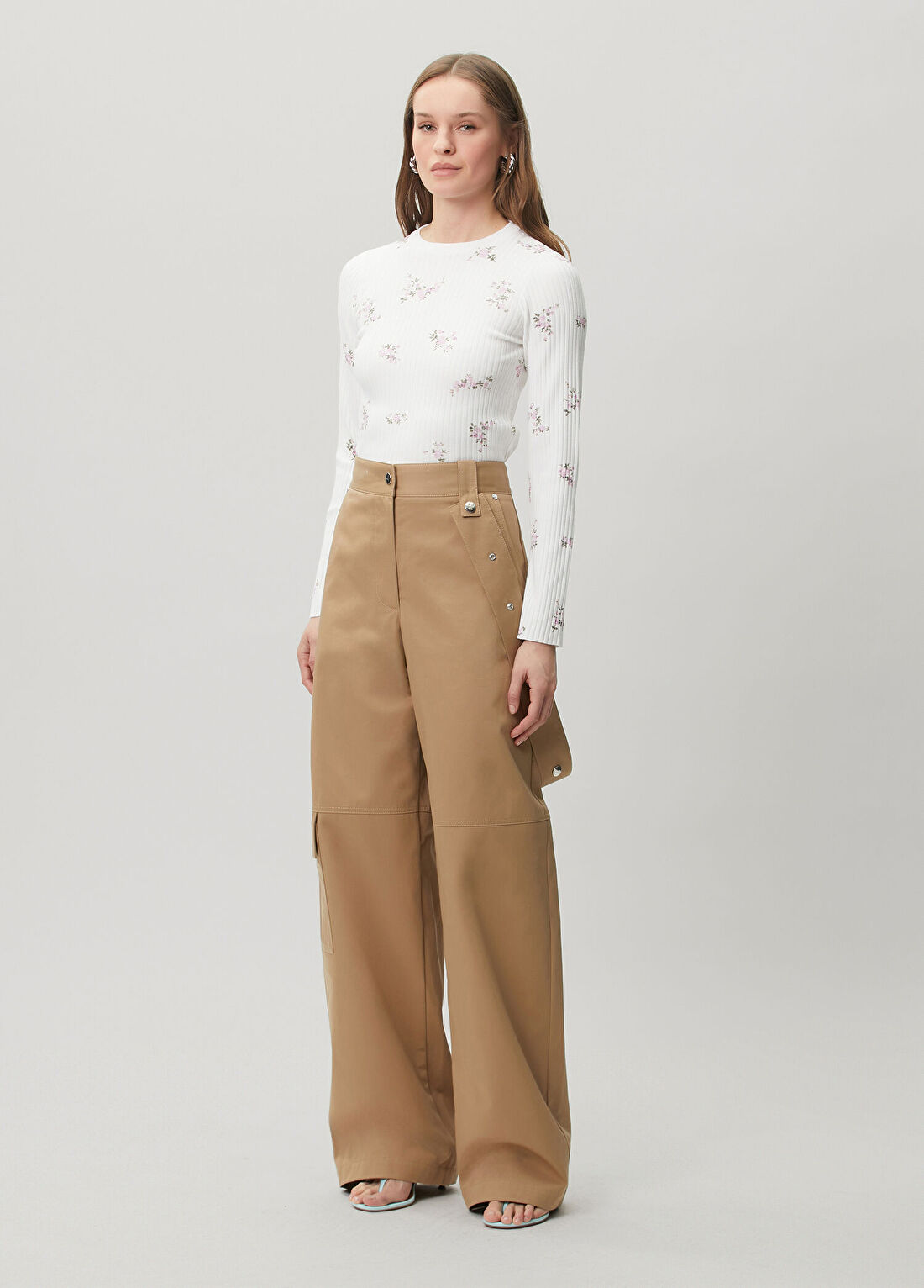 Msgm Beyaz Çiçekli Triko görsel 2