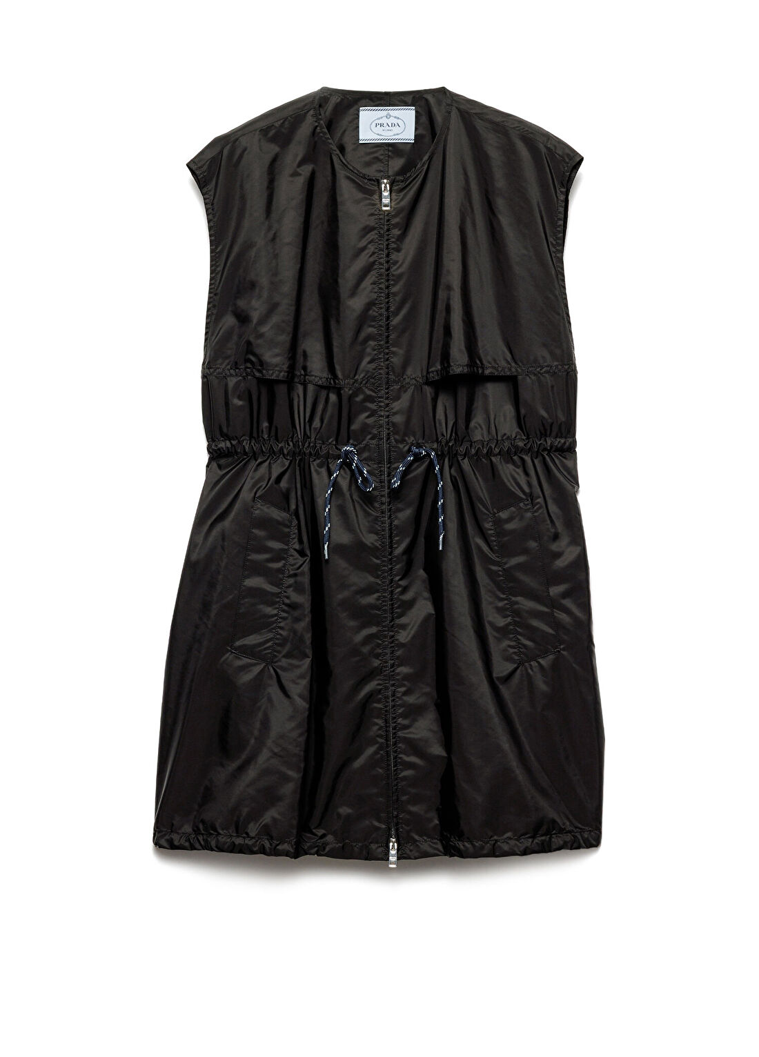 Prada Siyah Re-Nylon Kadın Mini Elbise