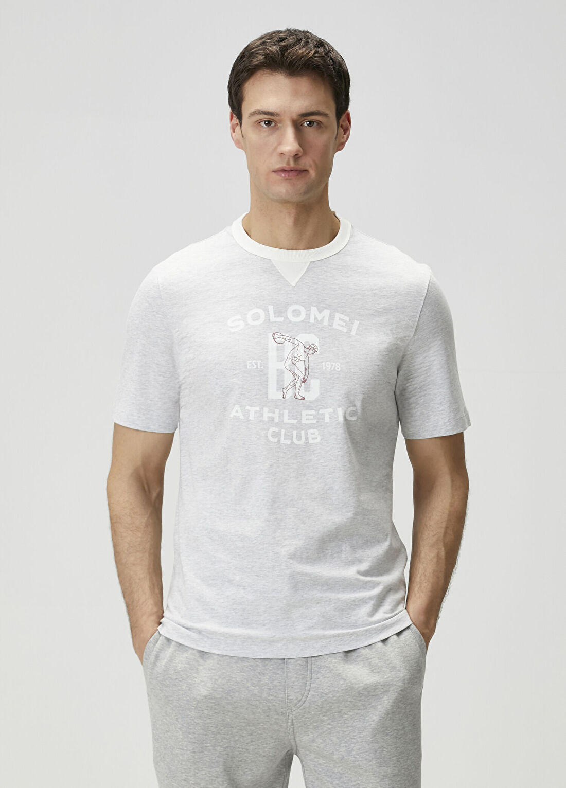 Brunello Cucinelli Gri Baskılı T-shirt