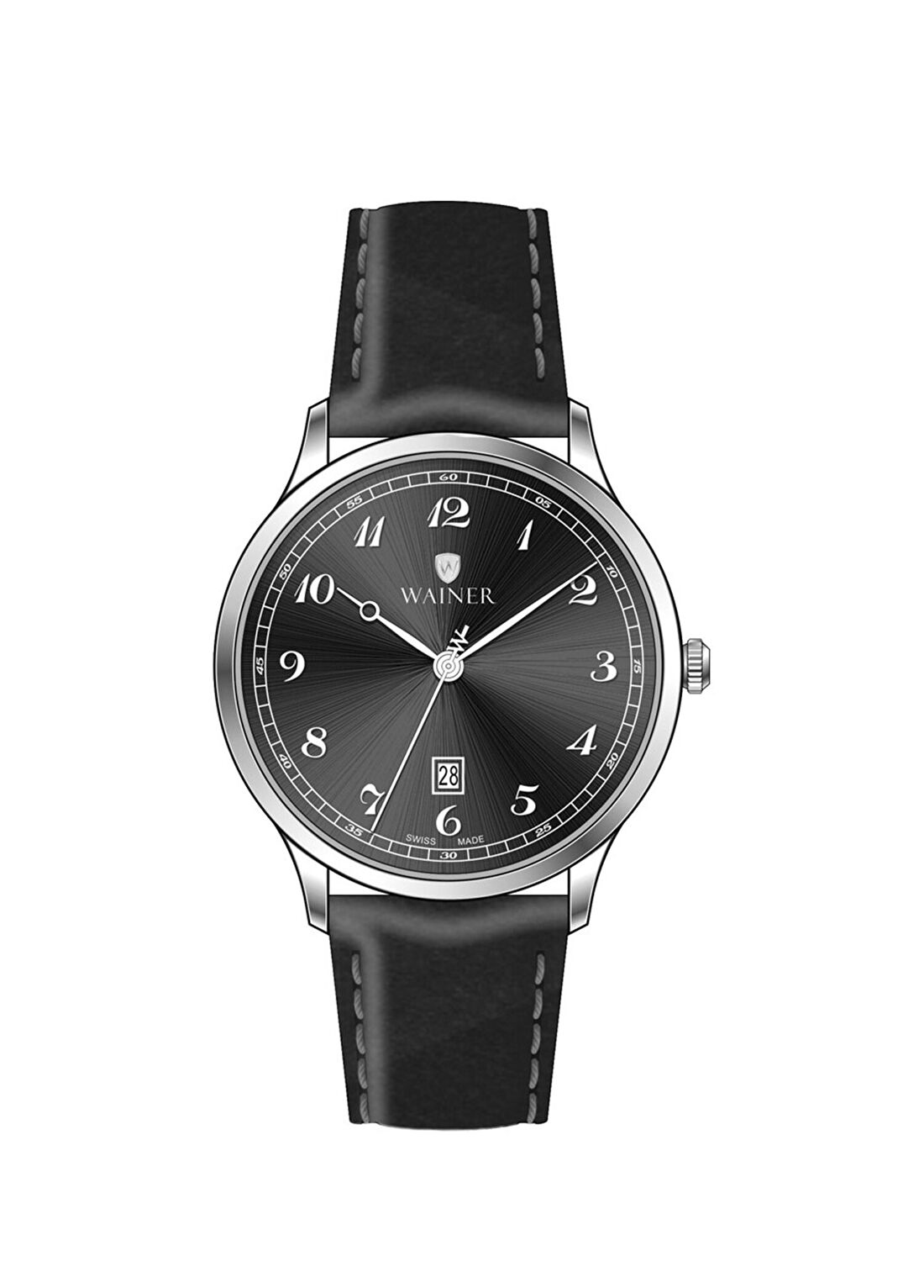 Wainer WA.12001-B Siyah Deri Erkek Kol Saati